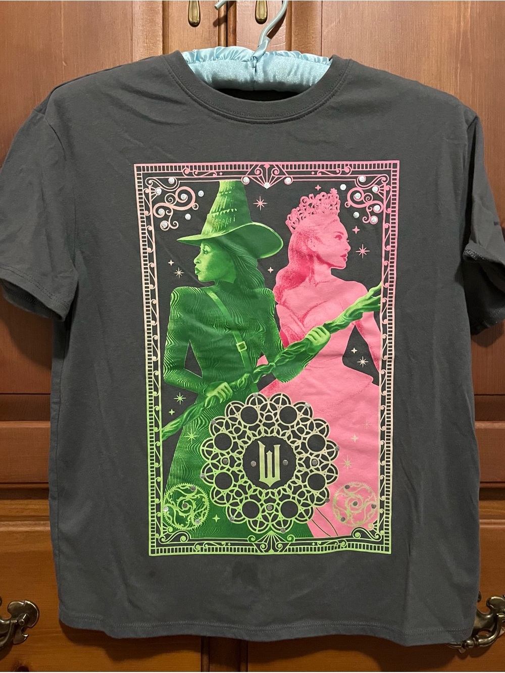 Kids Black Short-Sleeve Tee with Neon Green & Pink Witch and Queen Graphic